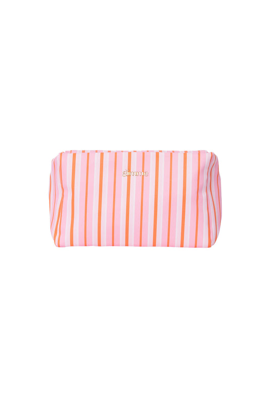 Gimme Simple Stripe Makeup Bag - Khaki, Pink, Blue