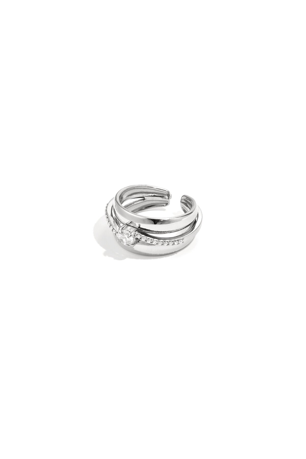Elegant Irregular Rhinestone Ring - Adjustable & Luxurious