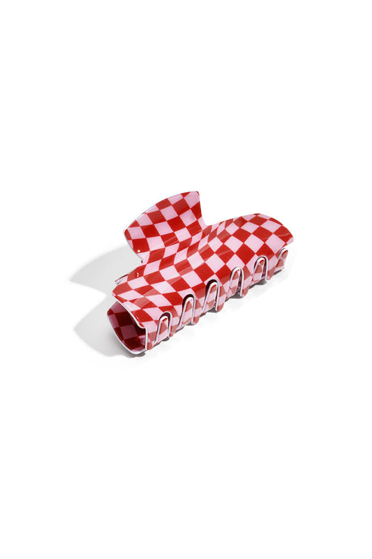 Chic Red Plaid Hair Clip for Valentine's Day