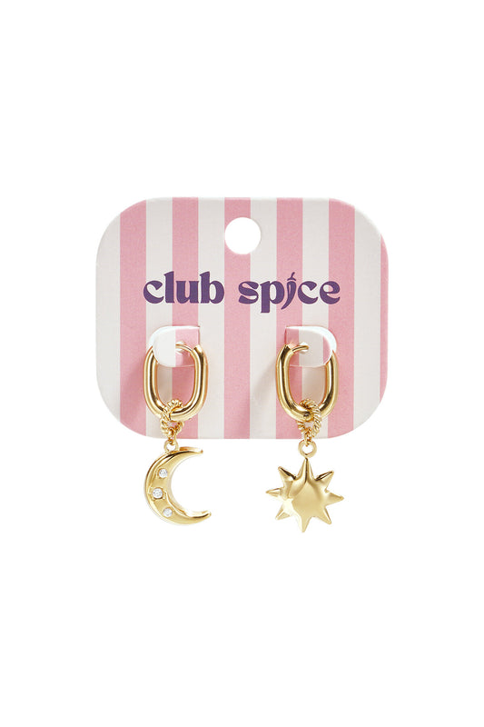 Elegant Sun & Moon Zircon Drop Earrings for Women