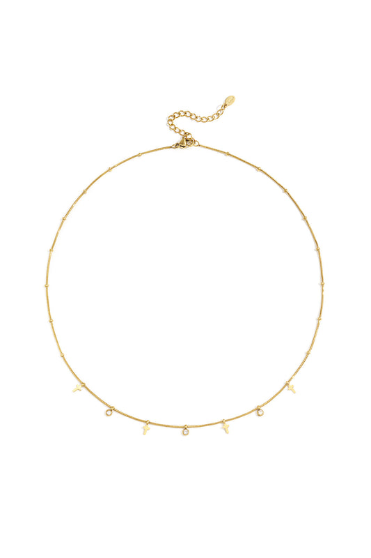 Elegant Gold Stainless Steel Cross Necklace