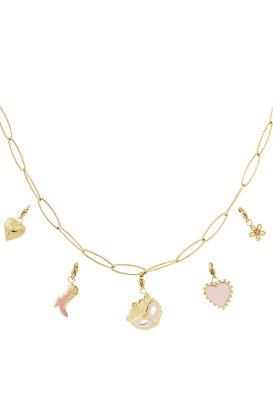 Elegant 14K Gold Plated Flower Heart Necklace