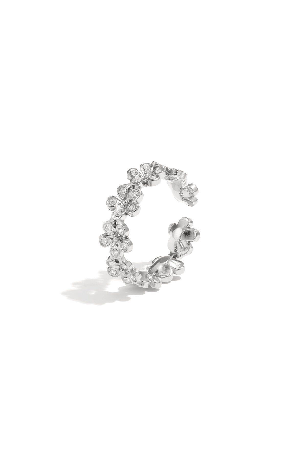 Elegant Adjustable Rhinestone Ring - All Sizes, Silver & Gold