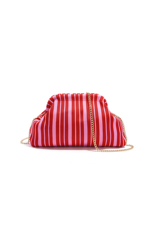 Chic Brown and Red Striped Crossbody Bag for Women