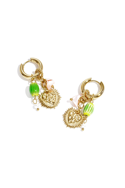Elegant Gold Heart Drop Earrings for Spring/Summer