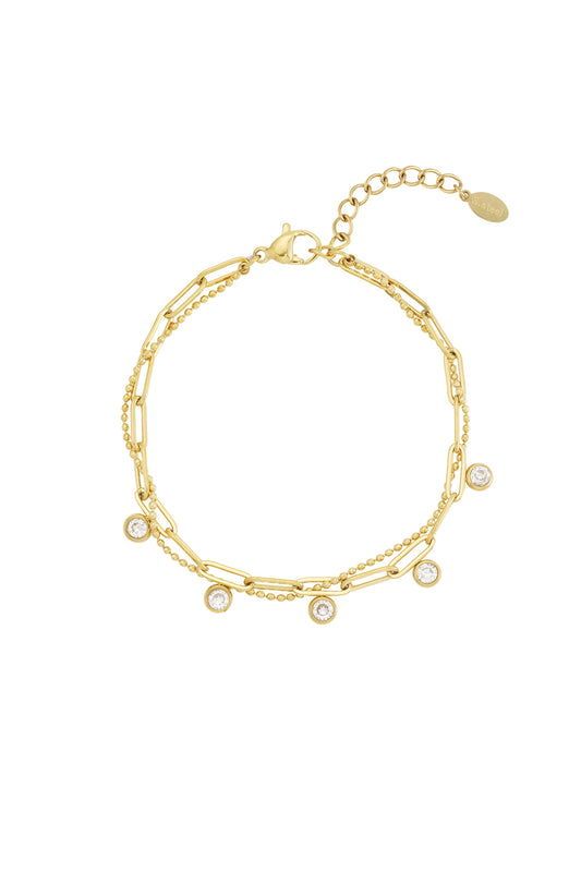Elegant 14K Gold Plated Charm Bracelet for Women