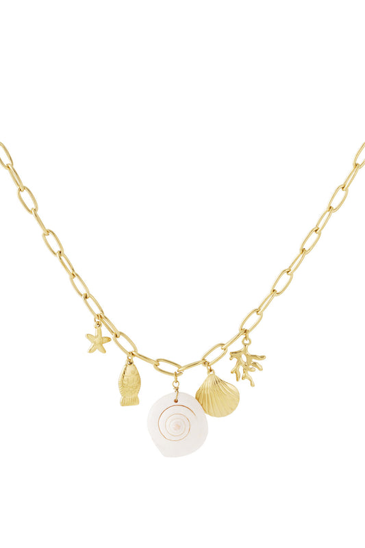 14K Gold Plated Seashell Pendant Necklace