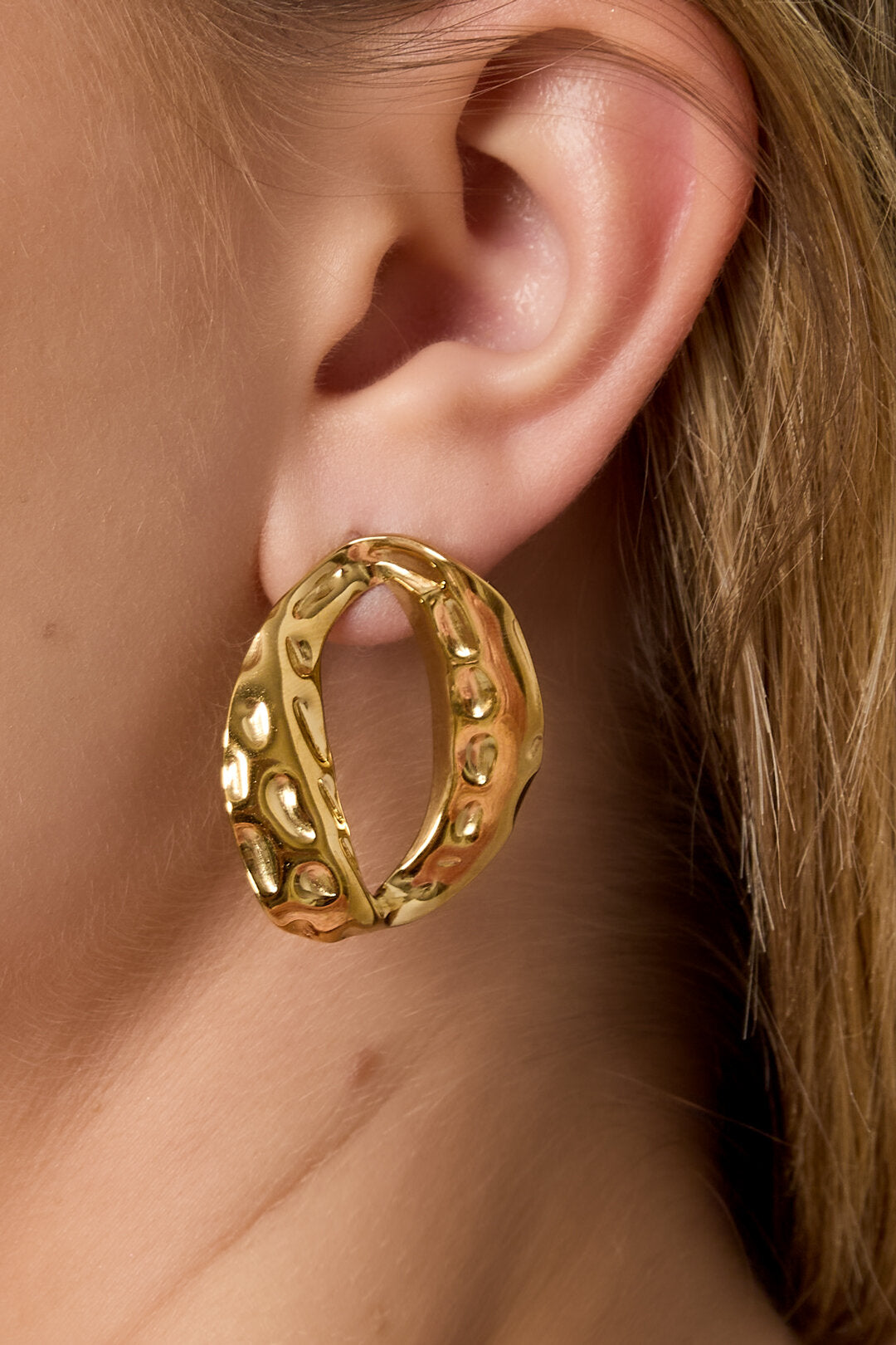 Elegant Gold Color Stainless Steel Stud Earrings