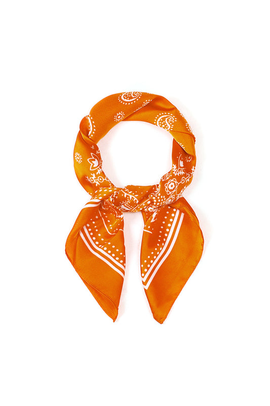 Stylish Orange Paisley Summer Scarf for Women