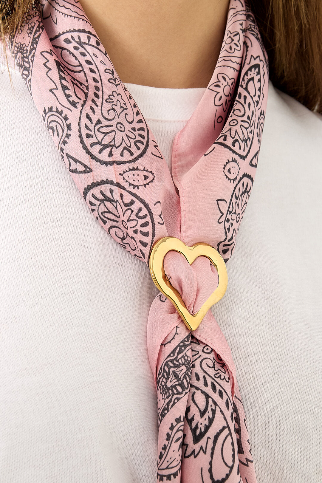 Elegant Gold Silk Scarf Clip - All Fit, Daily Style