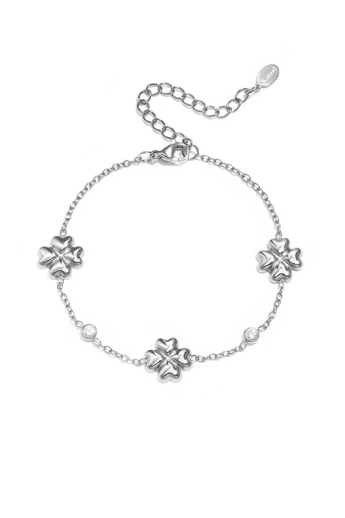 Stylish Silver & Gold Clover Charm Bracelets