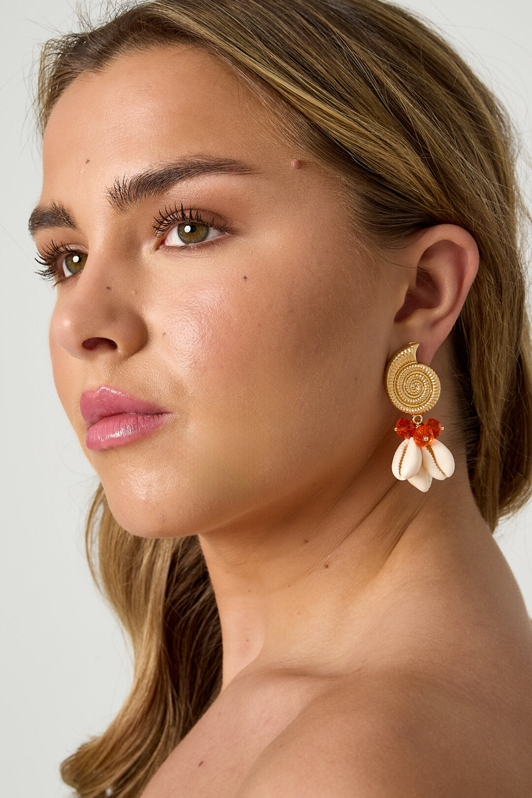 Chic Orange & Rose Red Beaded Earrings for Spring/Summer