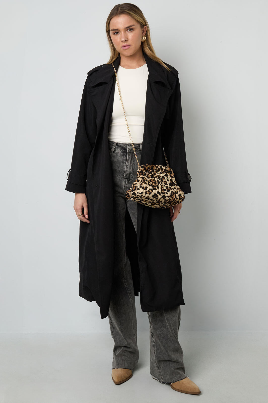 Chic Leopard Print Cotton Shoulder Bag for Women