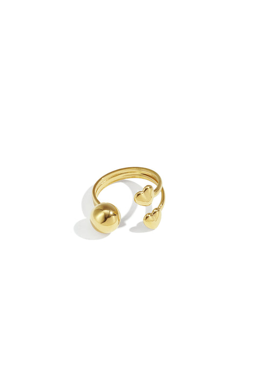 Stylish Minimalist Heart Ring in Silver & Gold