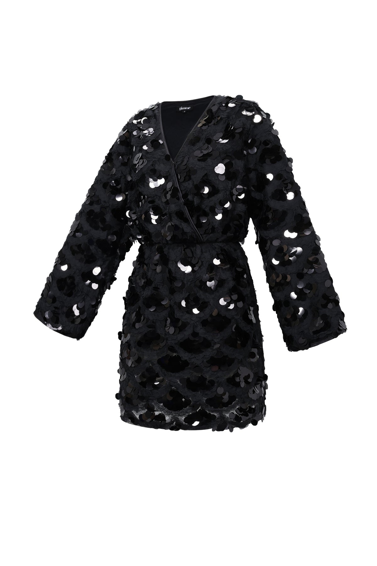Geweven Polyestervezel Vrouwen Mini Jurk Elegante Pailletten
