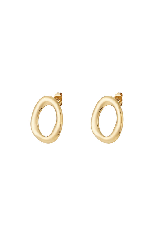 Elegant 14K Gold Plated Irregular Stud Earrings