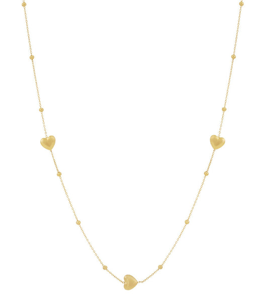 Elegant 70cm+ Heart Long Necklace, Silver & Gold