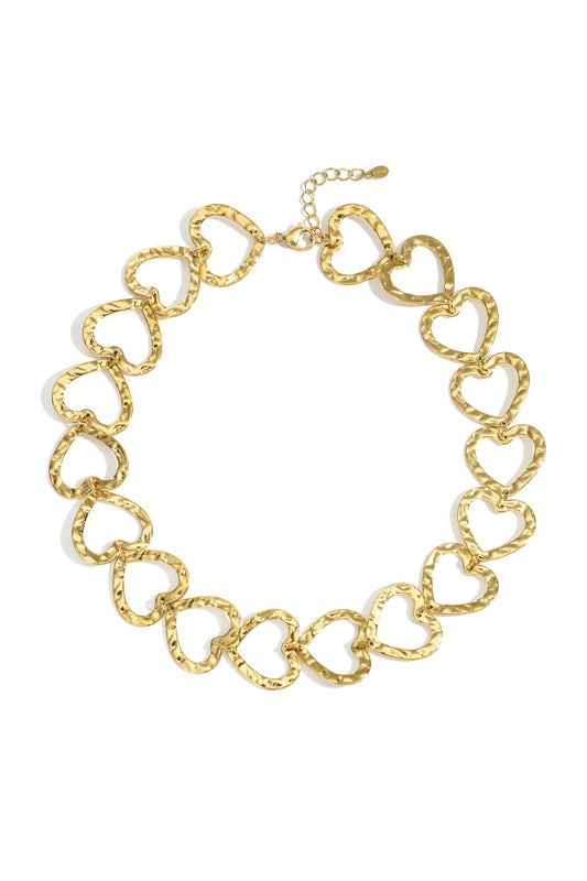 Elegant Gold & Silver Heart Necklace for Daily Wear