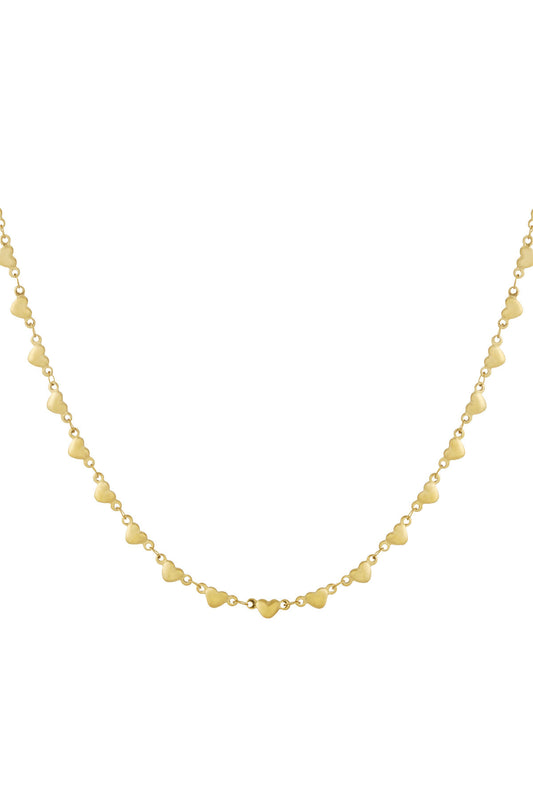 Elegant 14K Gold Plated Heart Long Necklace