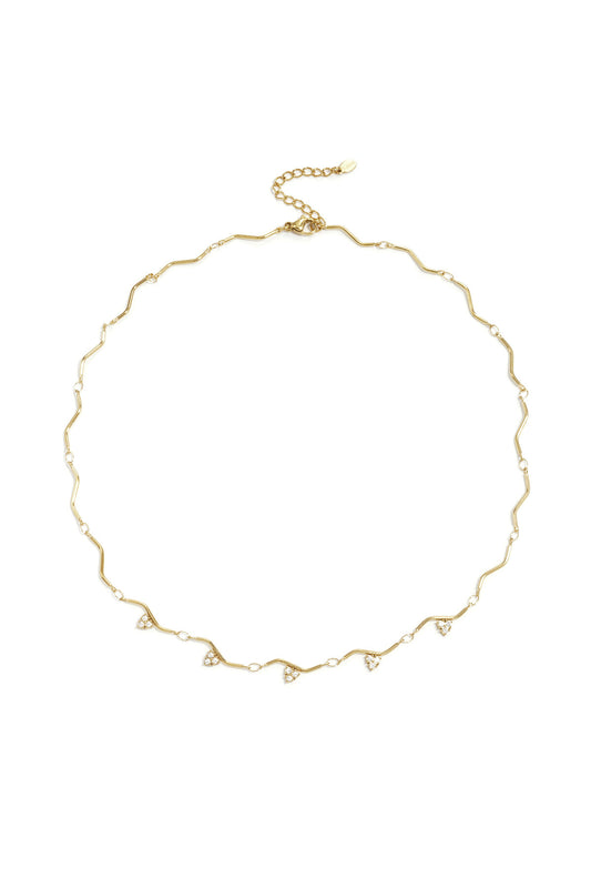 Elegant Stainless Steel Rhinestone Necklace