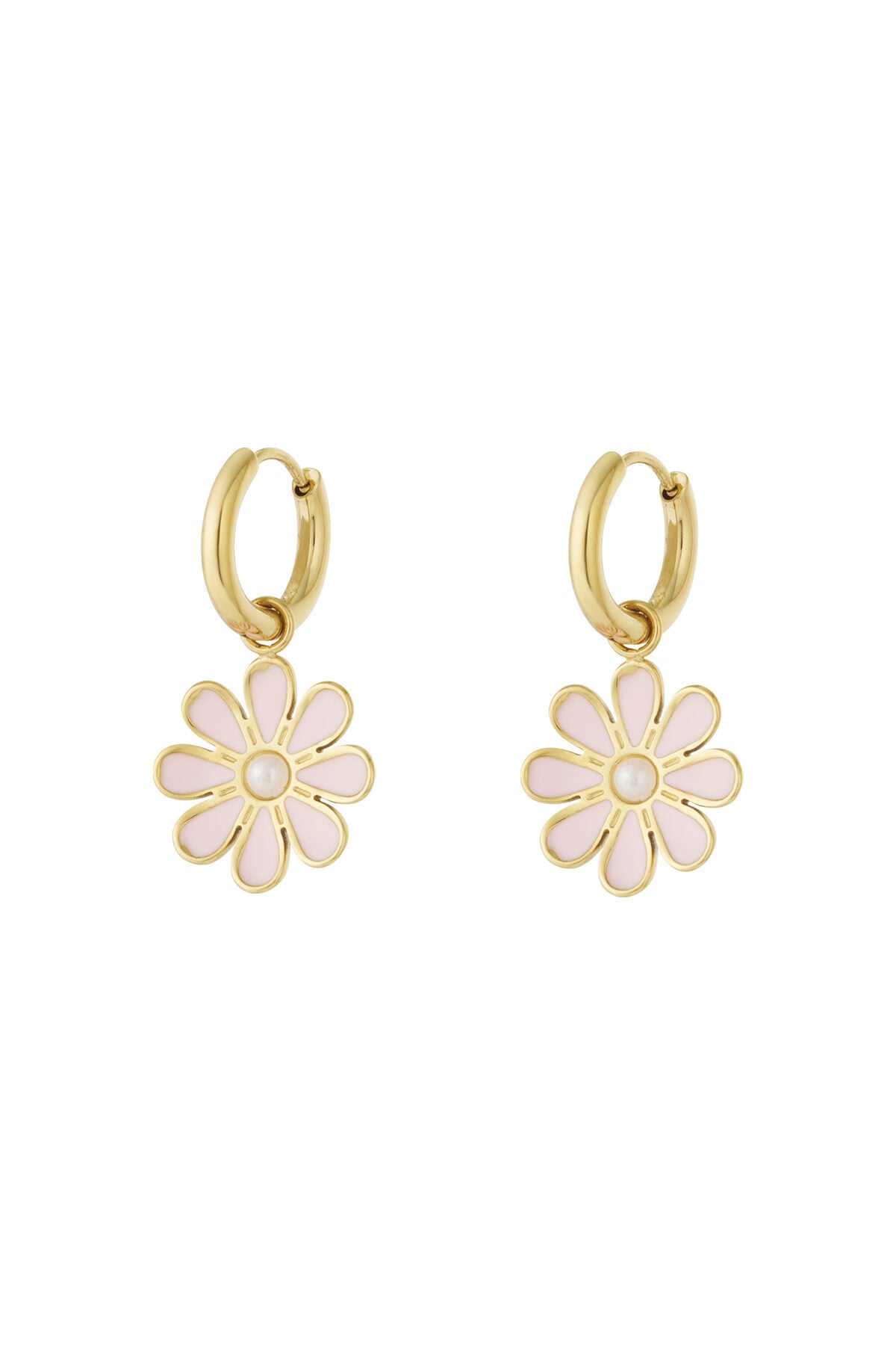 Elegant Pink Flower Drop Earrings for Spring