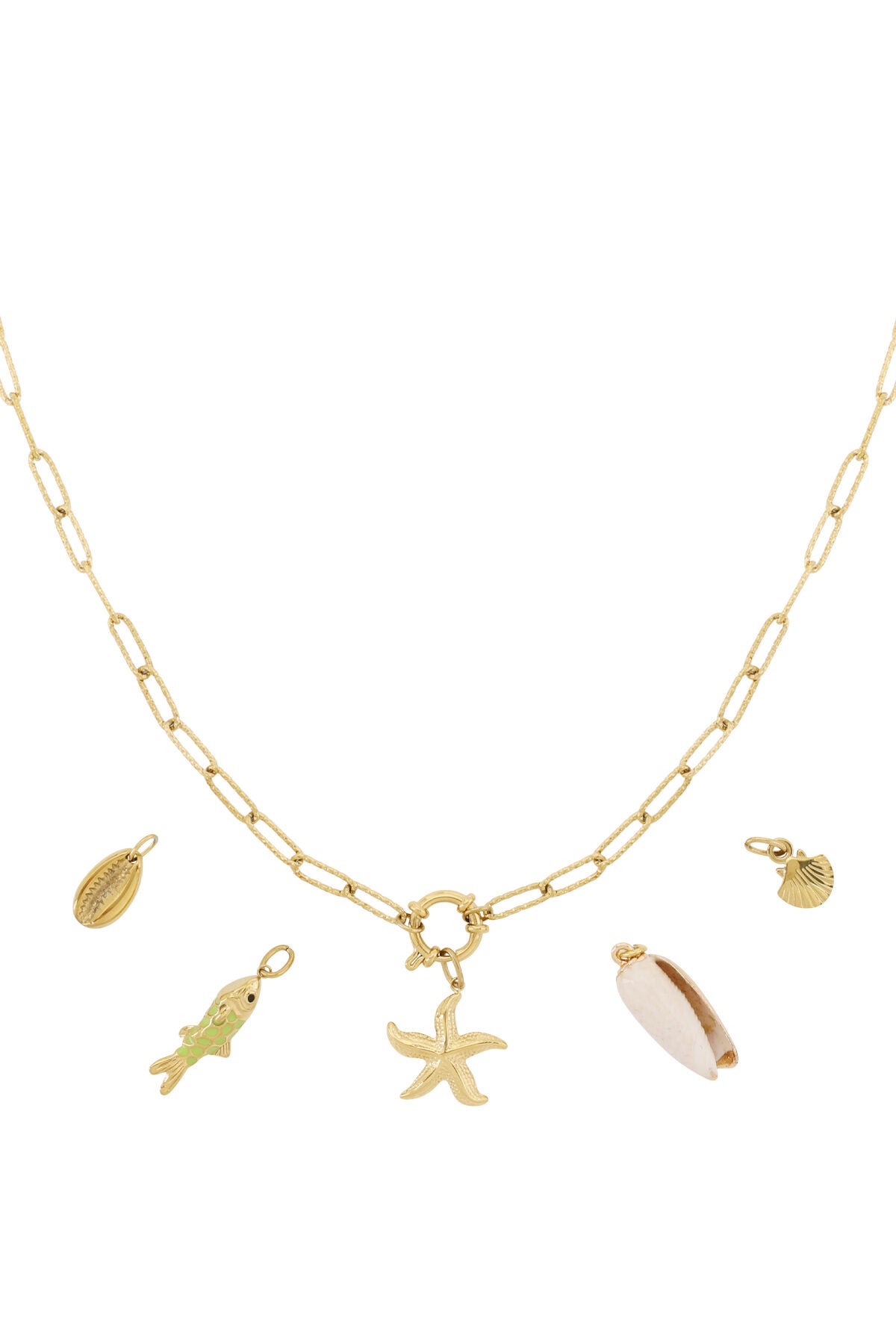 14K Gold Plated Starfish Shell Pendant Necklace