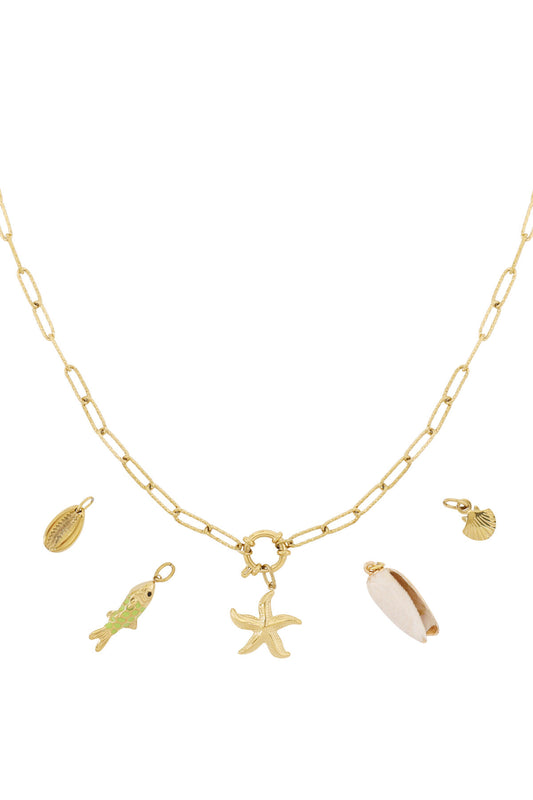 14K Gold Plated Starfish Shell Pendant Necklace