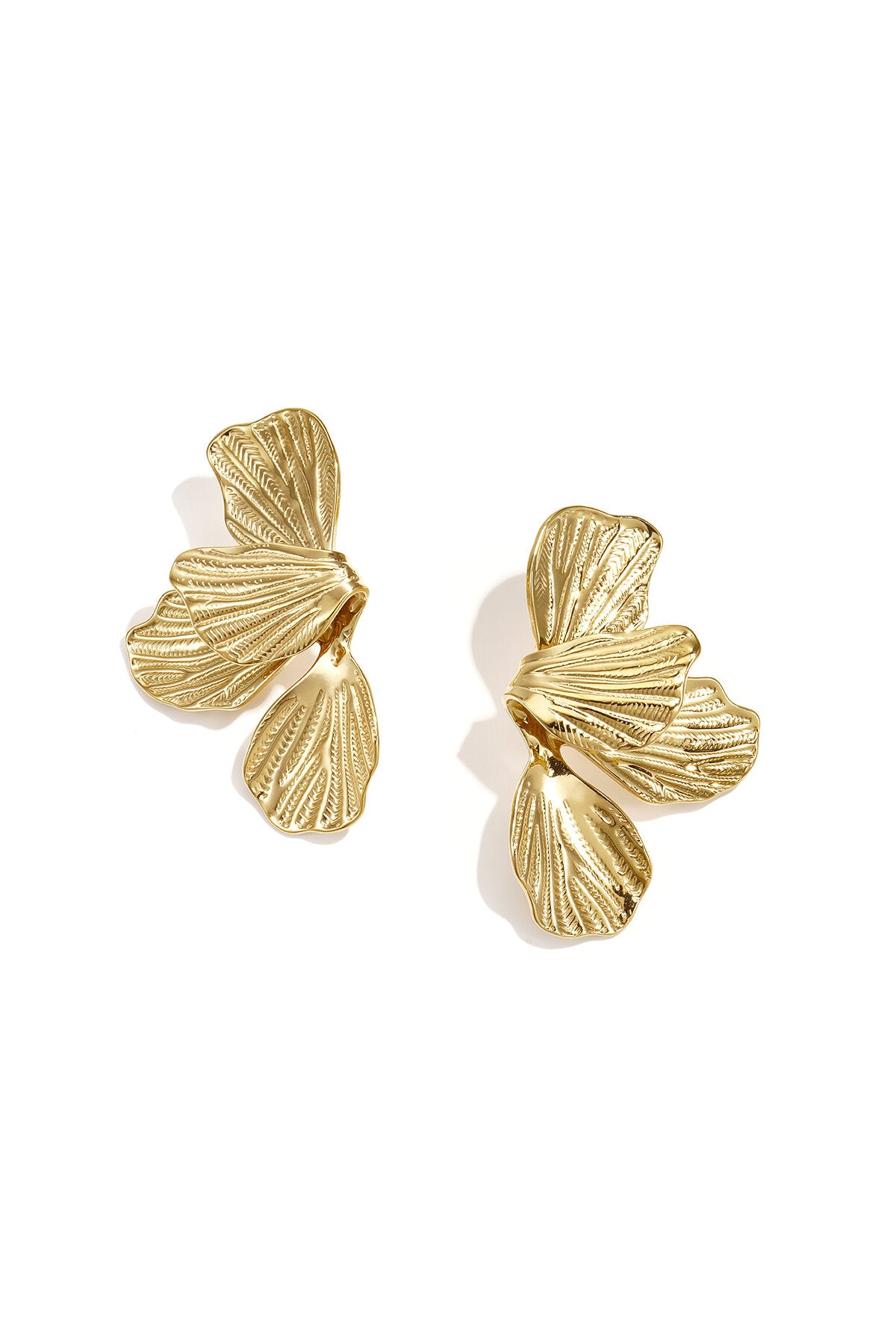 Elegant Stainless Steel Flower Drop Earrings