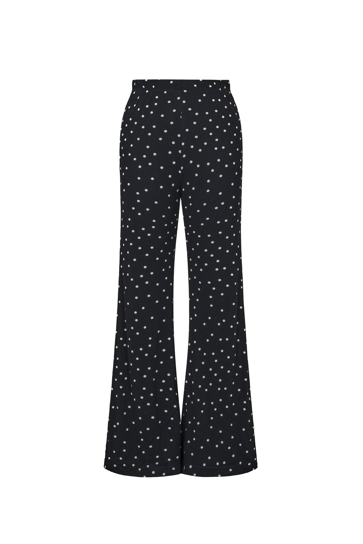 Elegant Flared Pants for Fall Winter - Polka Dots 2-Piece Set