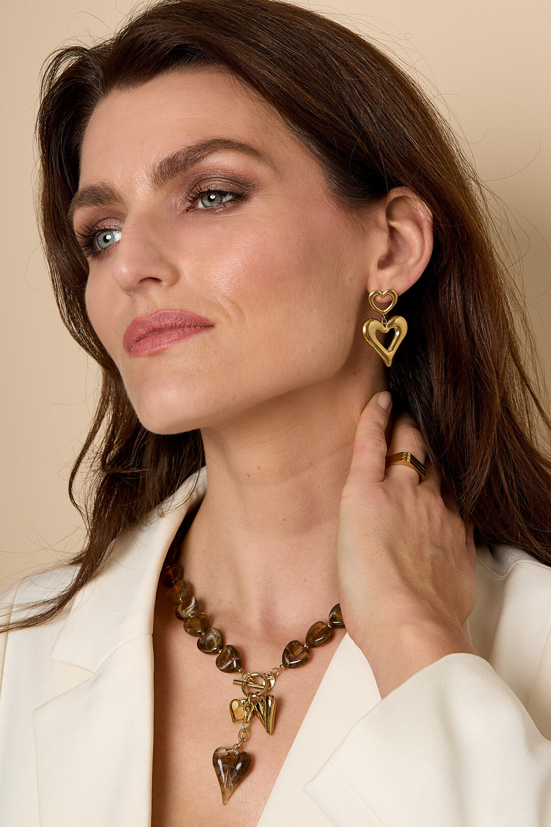 Elegant Heart-Shaped Drop Earrings for Everyday Glamour
