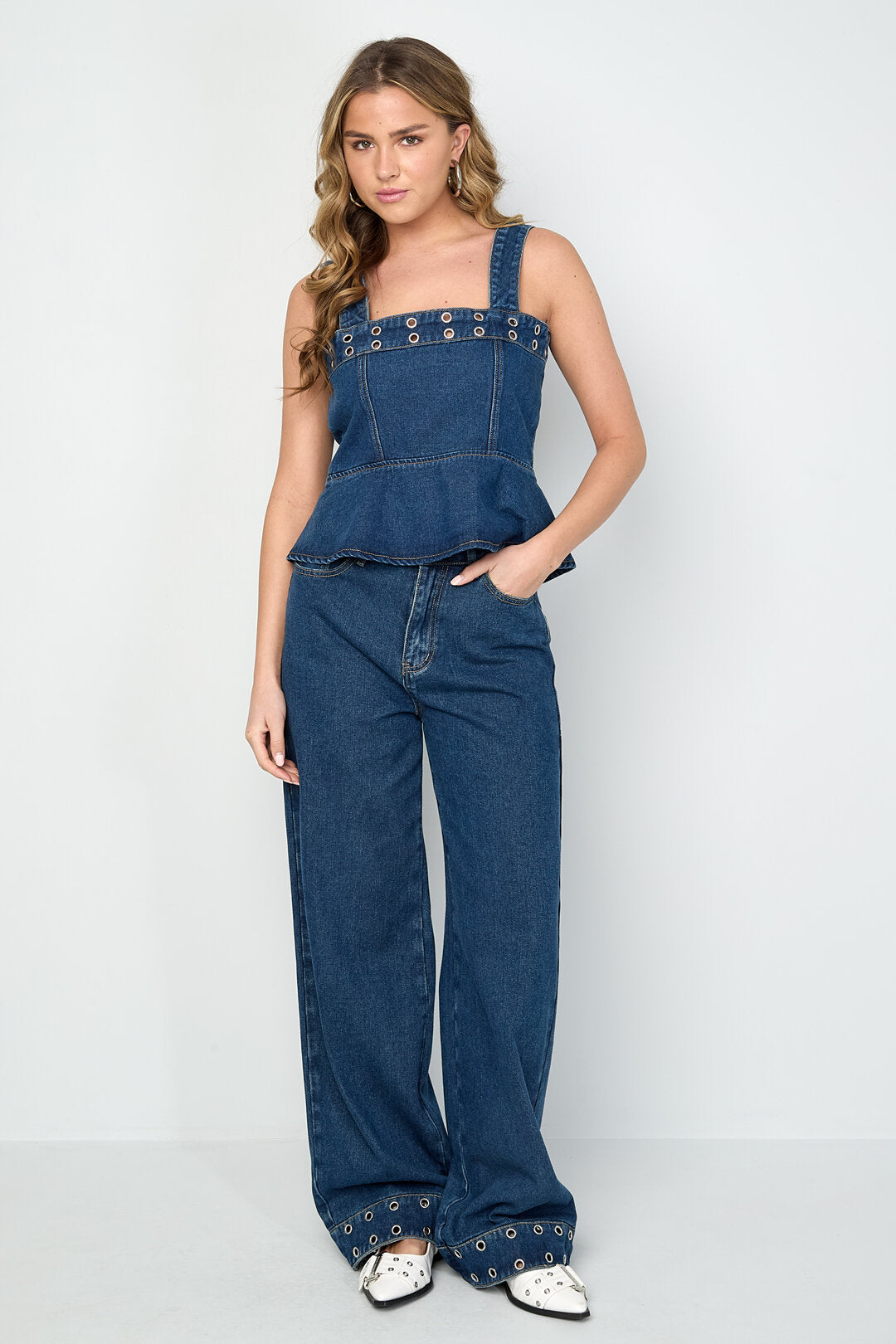 Gimme Women's Denim Top: All Fit, 2-Piece Set, Cotton Comfort