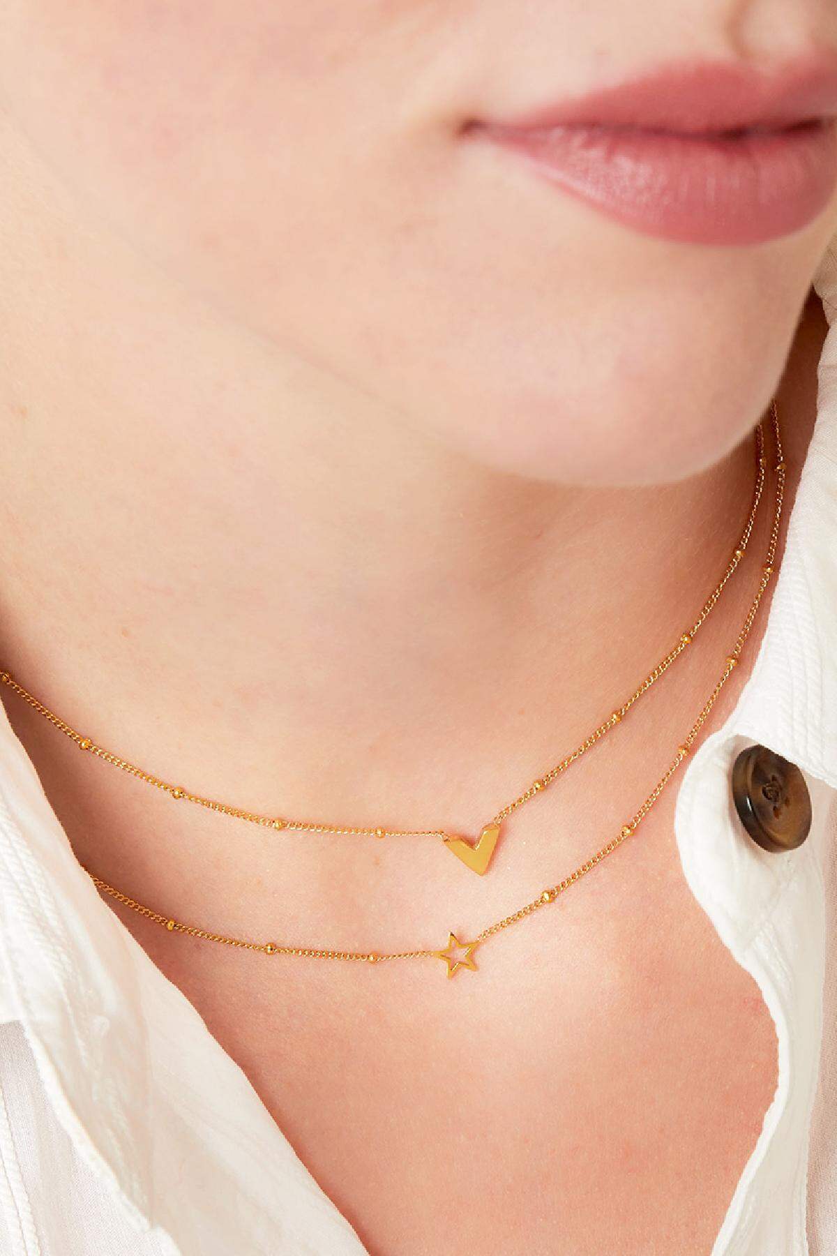 Elegant Stainless Steel Pendant Necklace - Silver & Gold