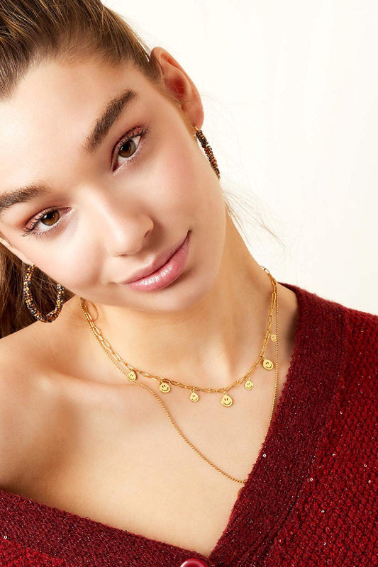 Elegant Stainless Steel Pendant Necklace - Silver & Gold