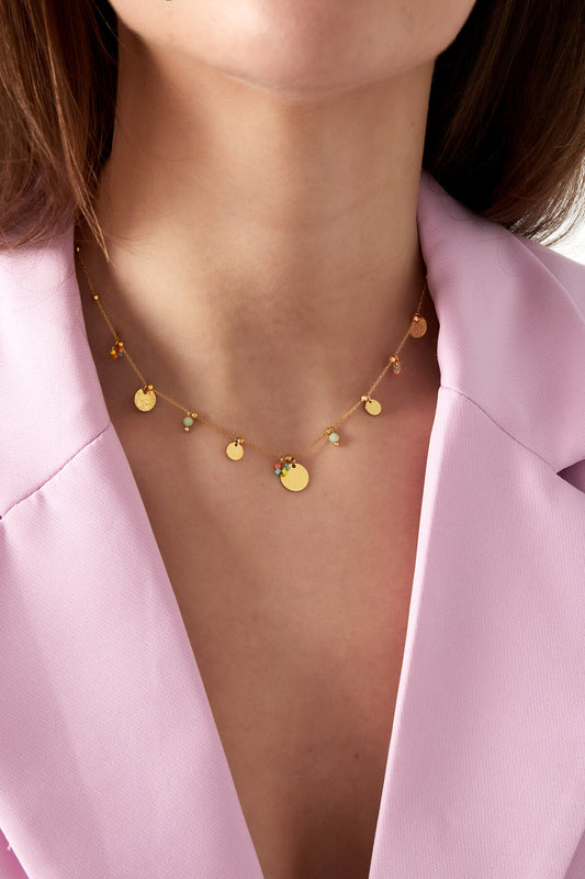Elegant Gold Circle Pendant Necklace for Women