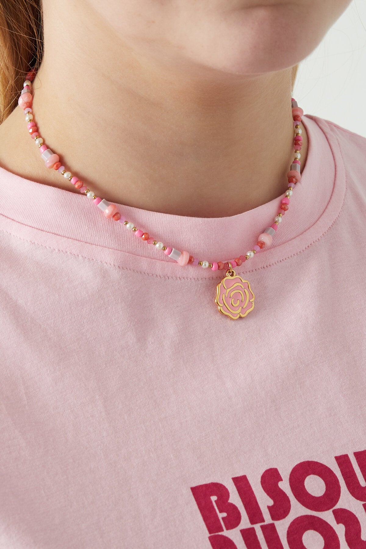 Elegant Pink Beaded Necklace for Spring/Summer