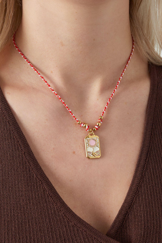 Chic Pink Braided Necklace for Everyday Wear