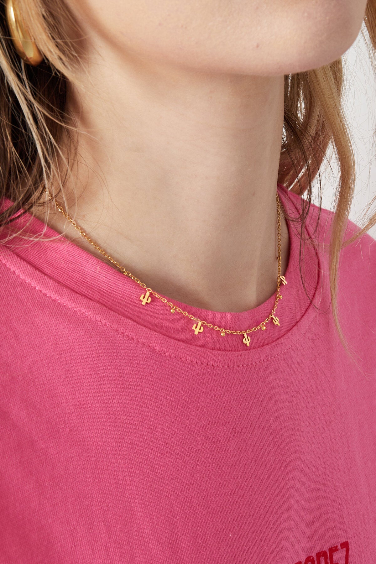 Elegant Stainless Steel Fruit Necklace - Silver & Gold