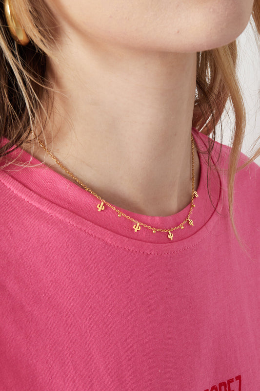 Elegant Stainless Steel Fruit Necklace - Silver & Gold