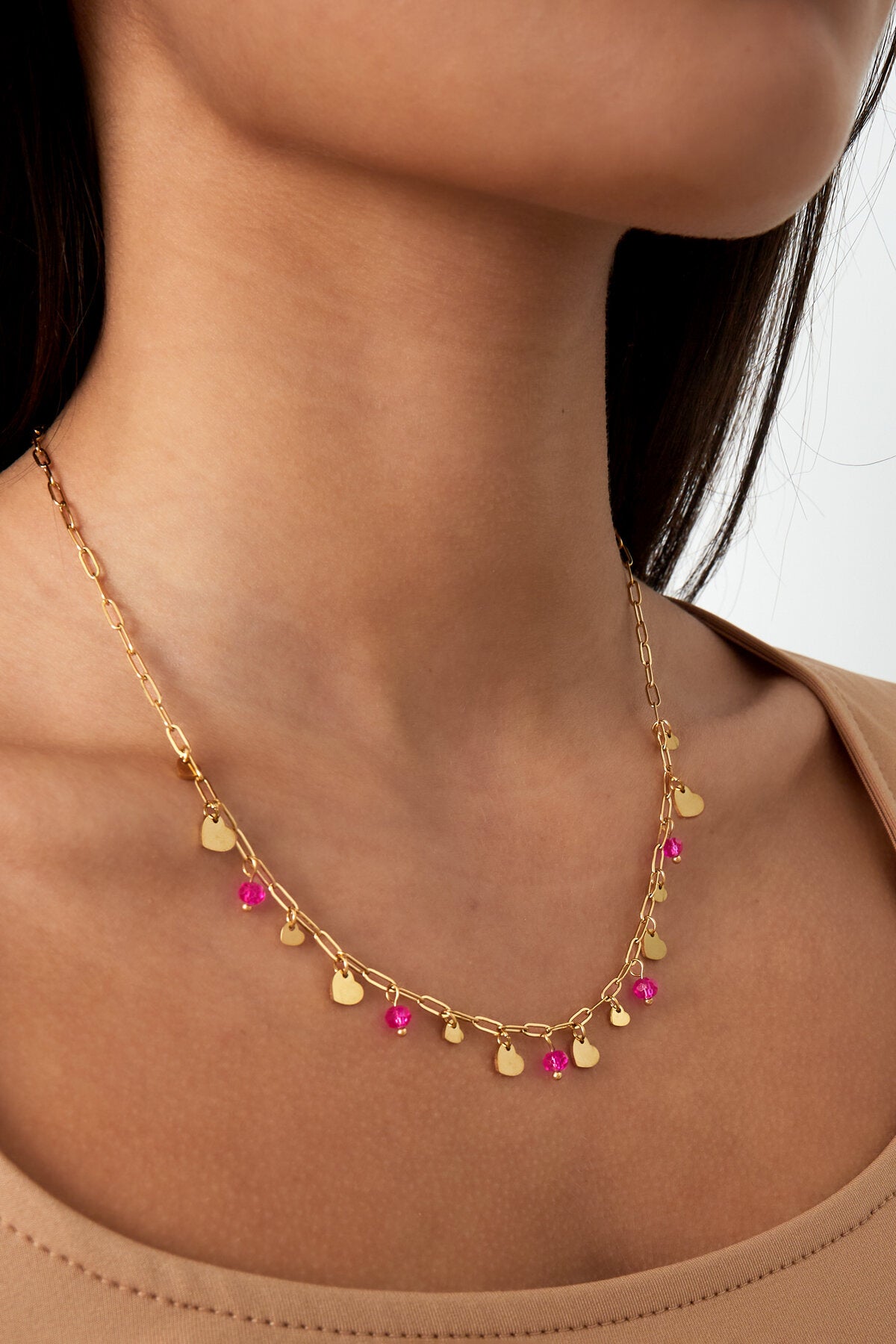 Charming Pink Heart Pendant Necklace for Everyday Wear