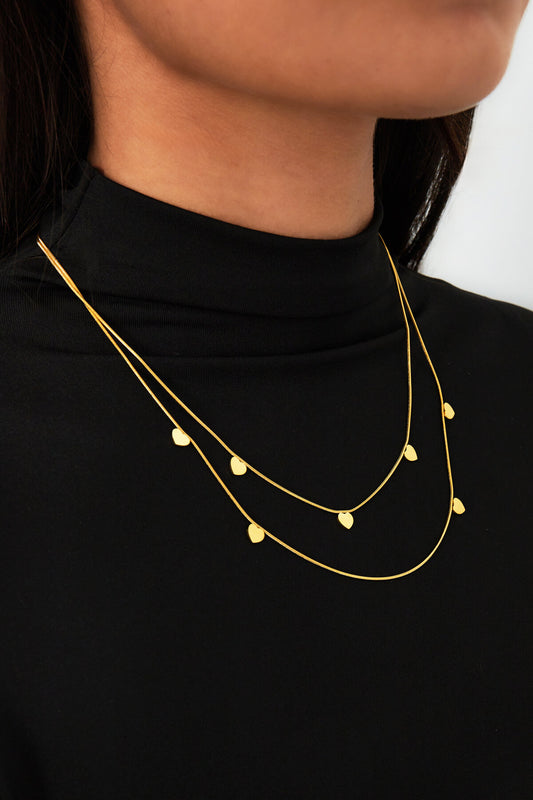 Elegant Multi-Layered Heart Necklace for Everyday Glam