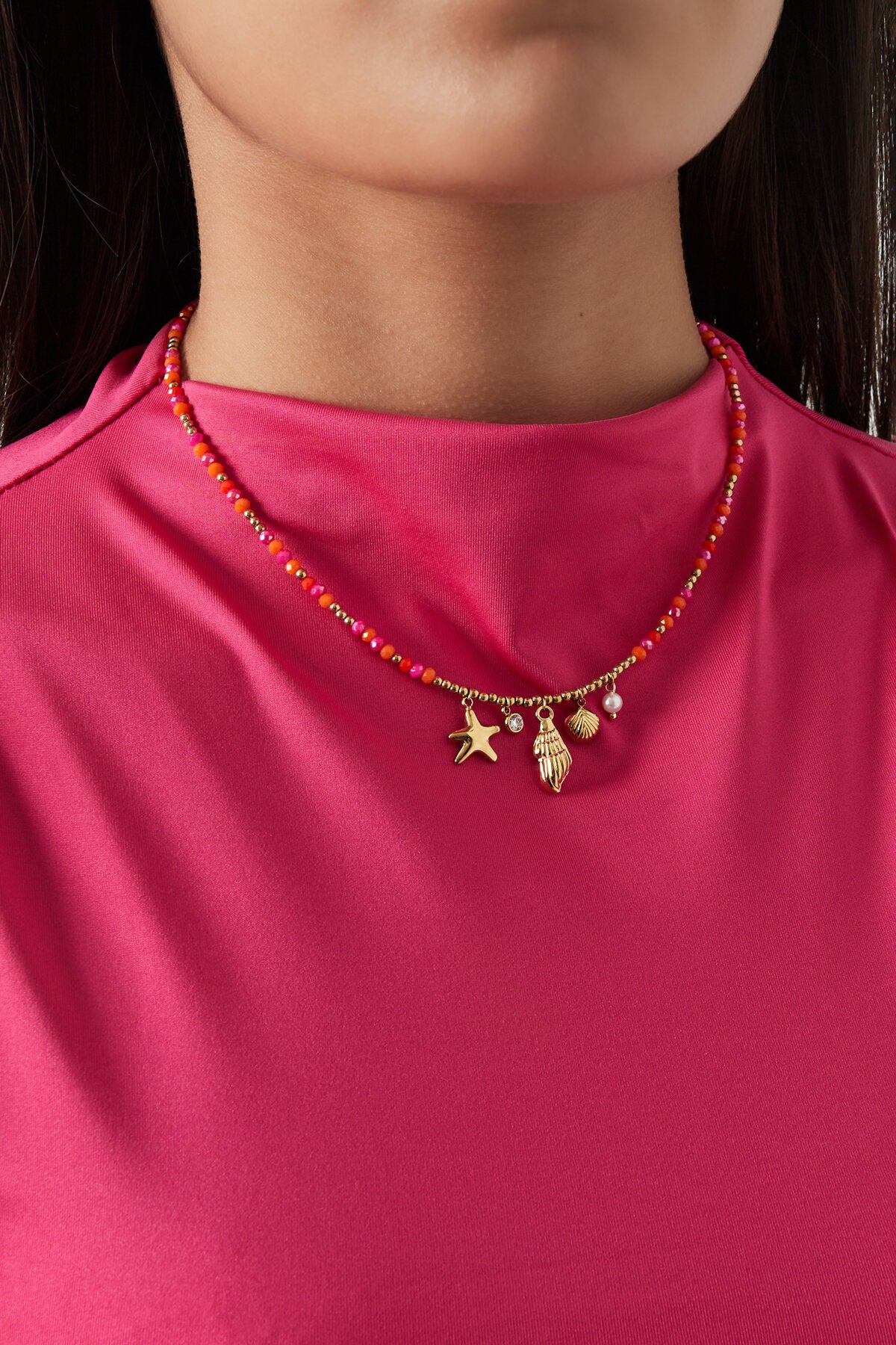 Elegant Gold Colored Beaded Necklace for Everyday Wear