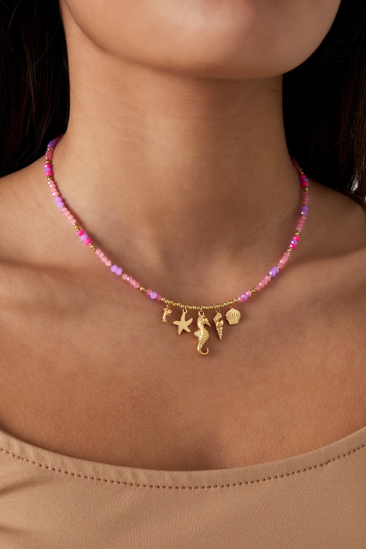 Elegant Fuchsia Beaded Necklace for Everyday Chic