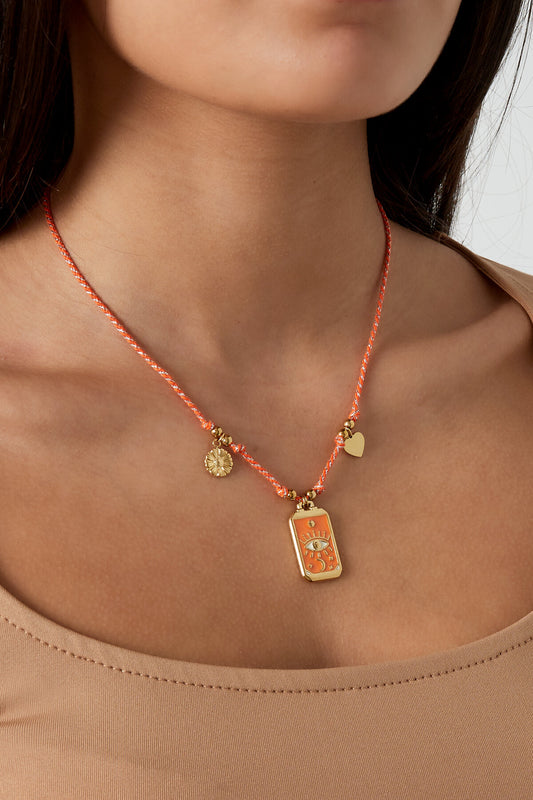 Stylish Orange Braided Necklace for Spring/Summer