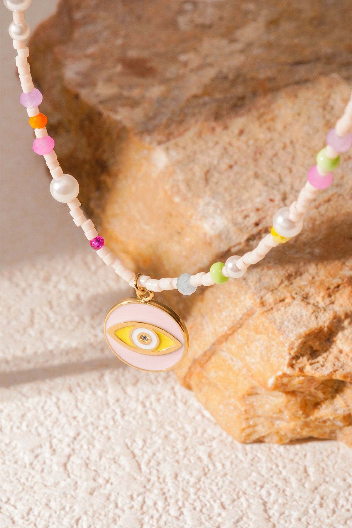 Stylish Pink Multi Beaded Necklace for Everyday Wear