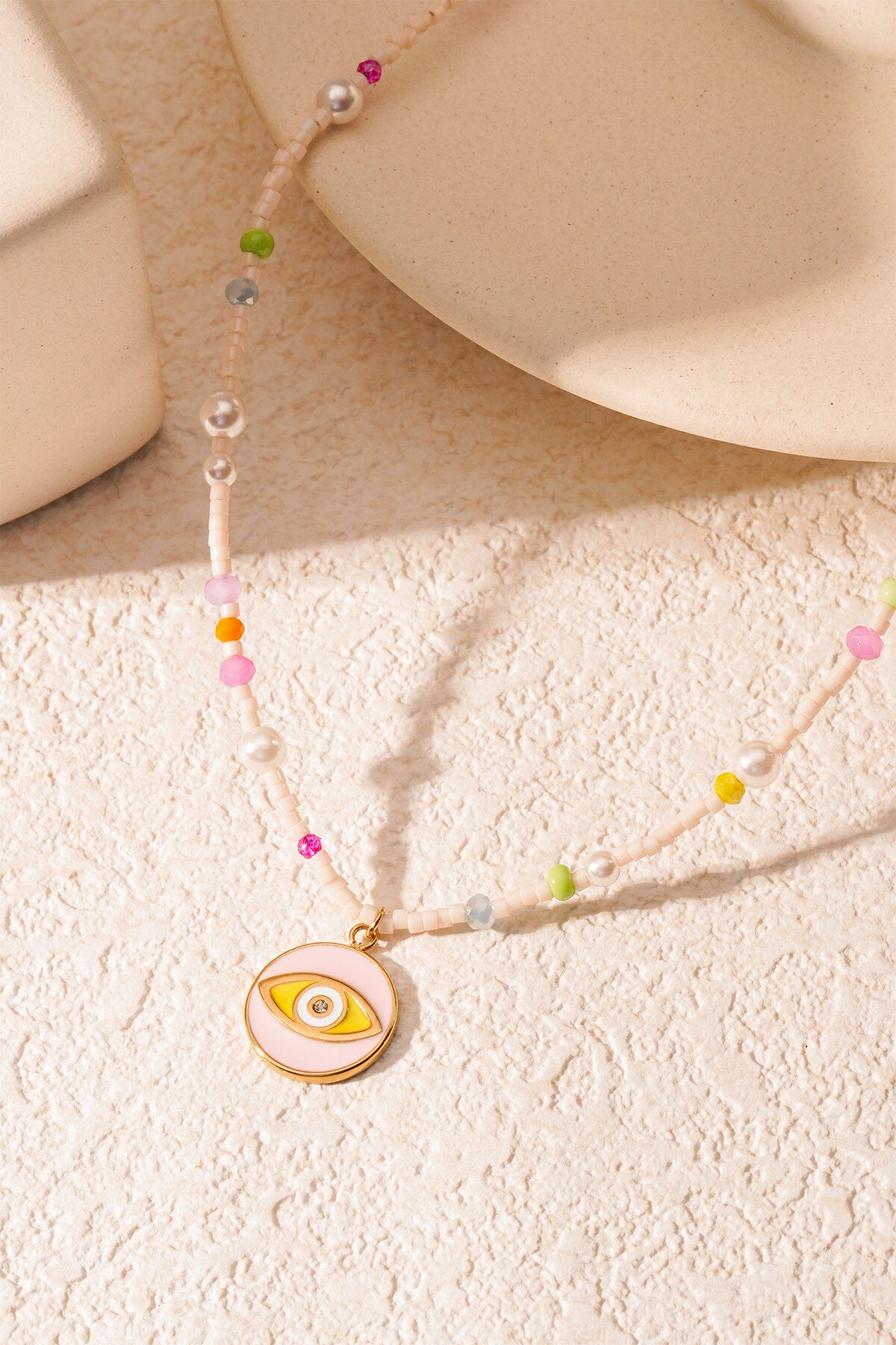 Stylish Pink Multi Beaded Necklace for Everyday Wear