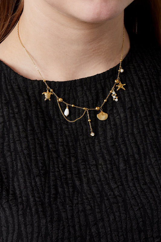 Elegant Oceanic Style Necklace for Women - Silver & Gold