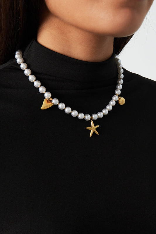 Elegant White Gold Beaded Necklace for Daily Wear