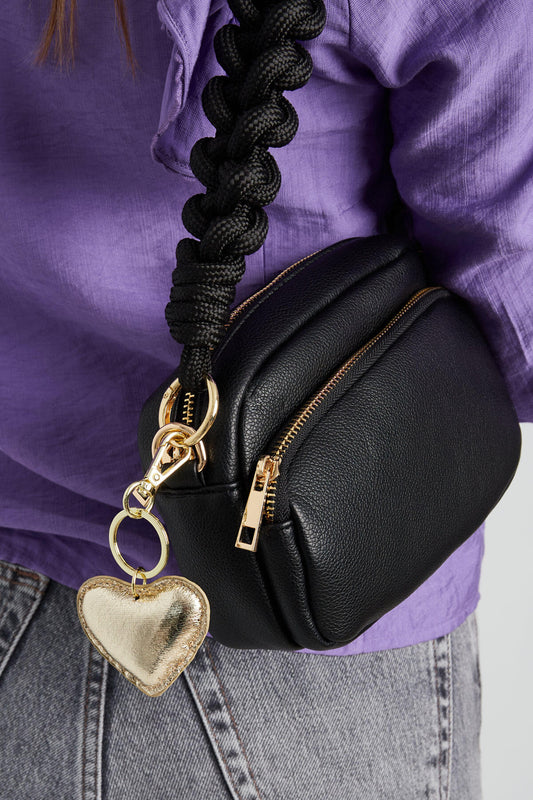 Chic Heart-Shaped PU Leather Keychain for Everyday Style