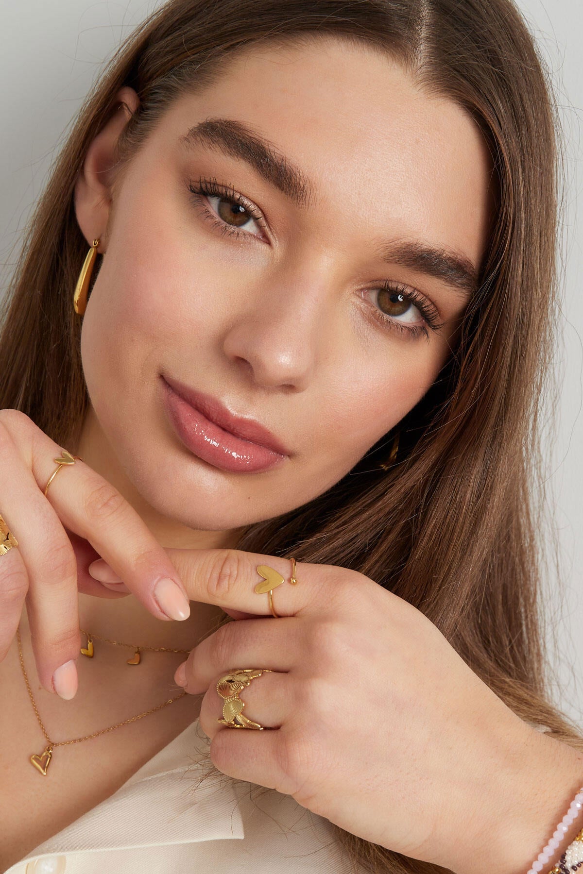 Elegant Minimalist Heart Ring in Silver & Gold