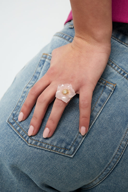 Elegant Gold Color Statement Ring for Women